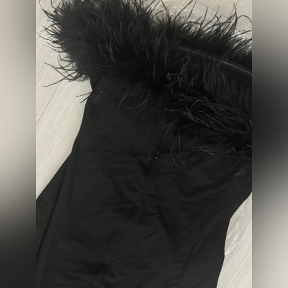 Naked Wardrobe Fine Feather Trim Strapless Minidress XS - Picture 12 of 13